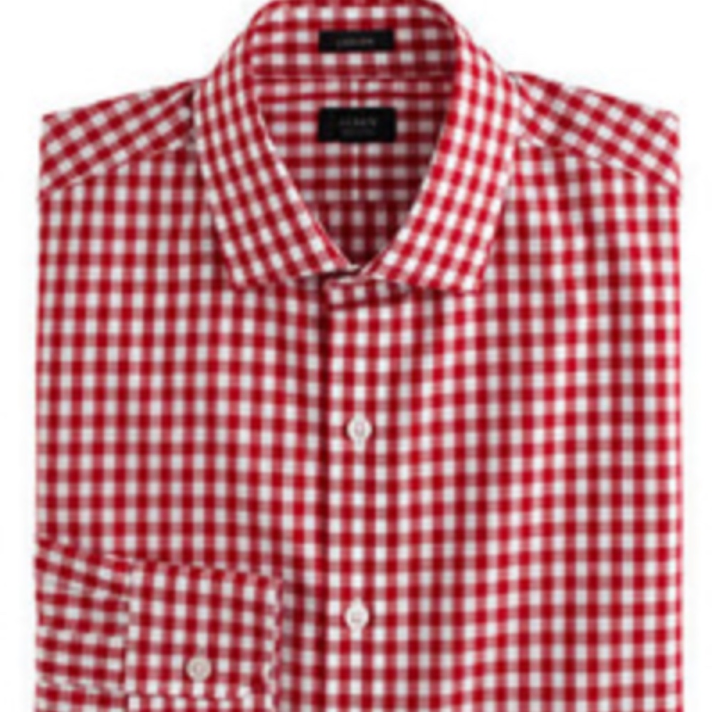 J.Crew Red and White Dress Shirt